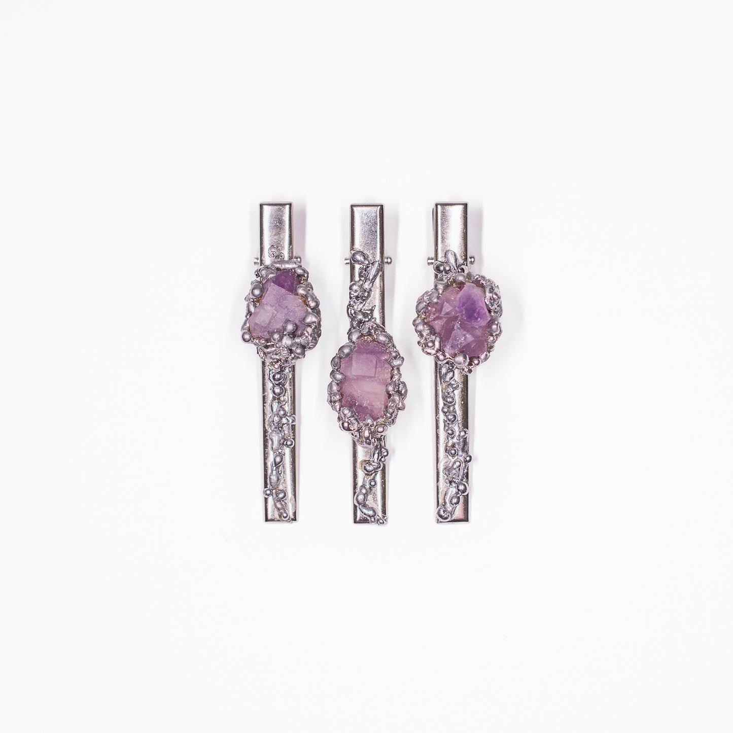 Fluid Metal Ametrine Hair Clip