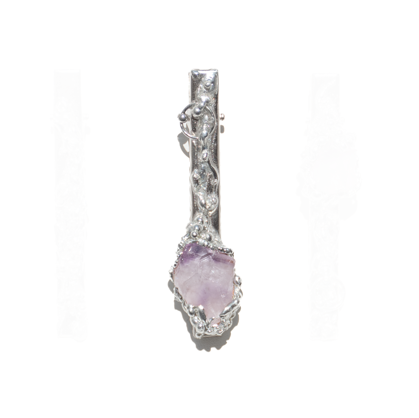 Fluid Metal Amethyst Hair Clip