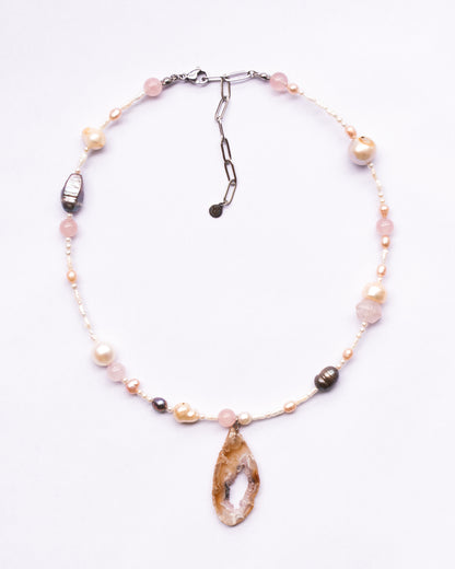 Amethyst Pearl Cluster Necklaces
