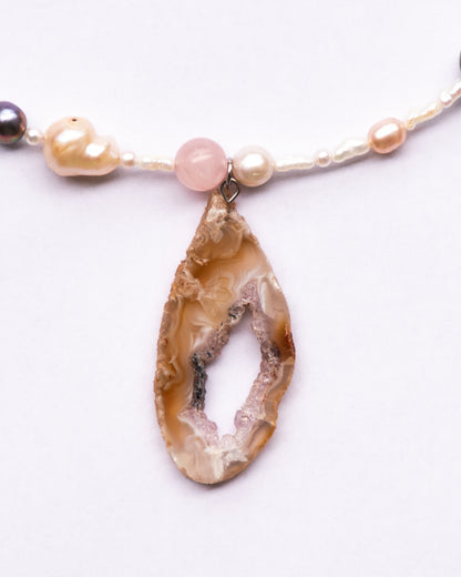 Amethyst Pearl Cluster Necklaces