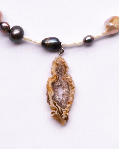 Amethyst Pearl Cluster Necklaces