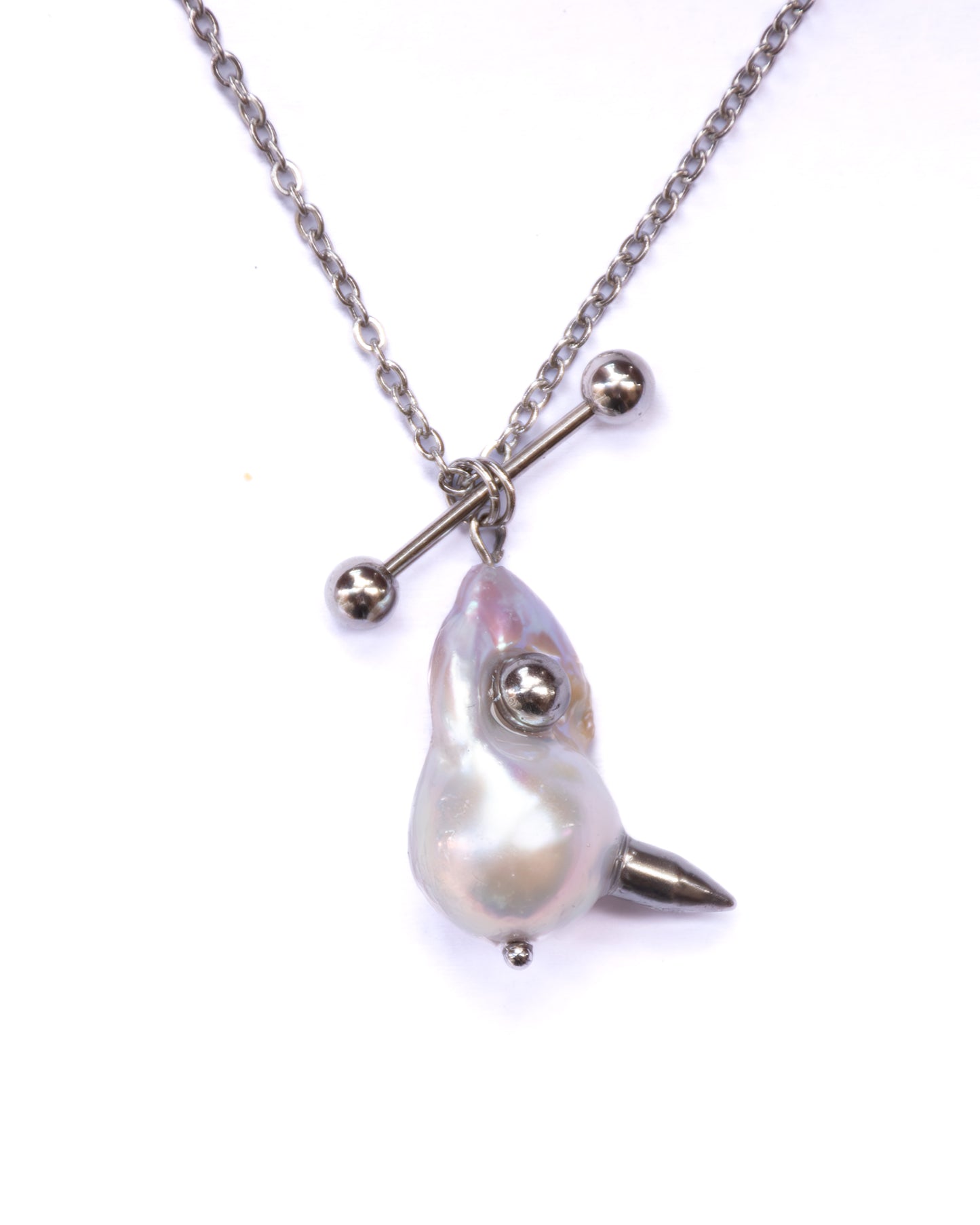 Pierced Pearl Necklace