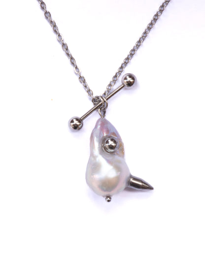 Pierced Pearl Necklace