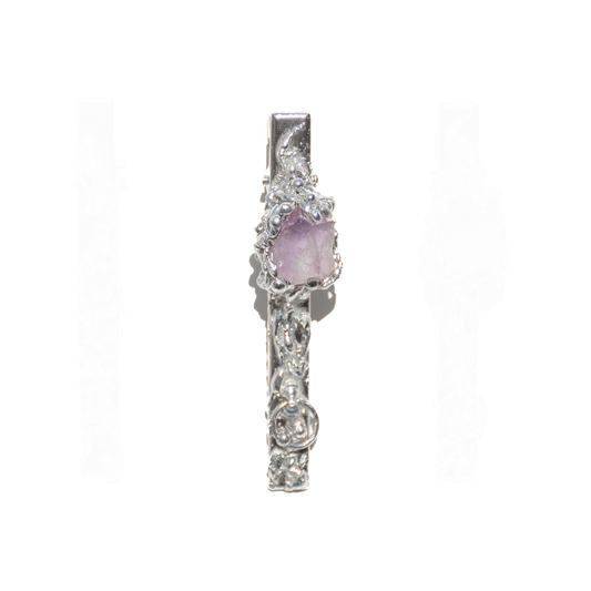 Fluid Metal Amethyst Hair Clip