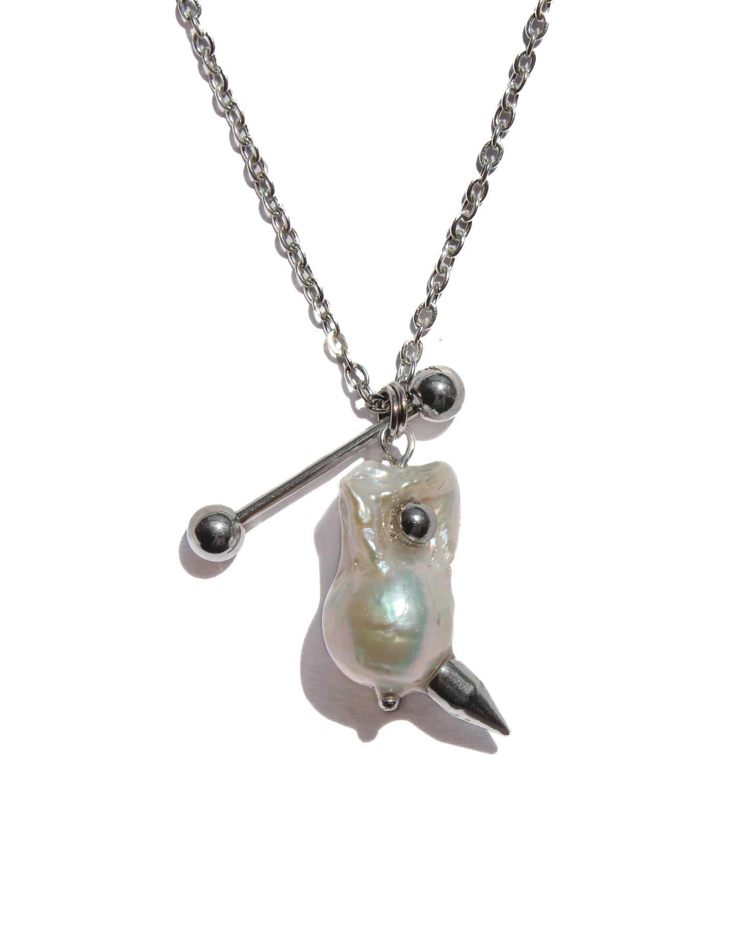 Pierced Pearl Necklace