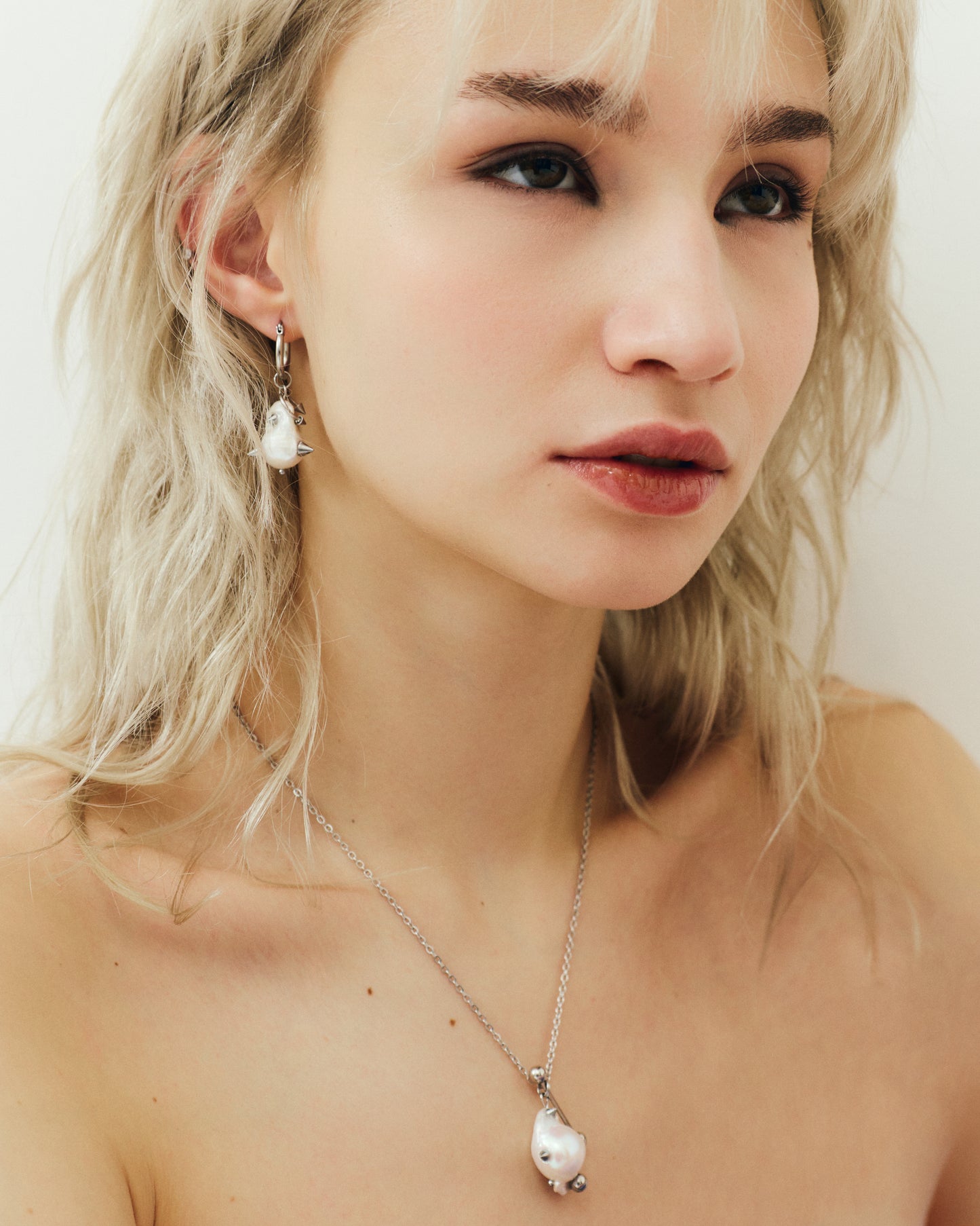 Pierced Pearl Necklace