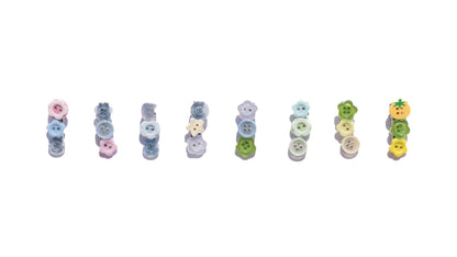 Mismatched Buttons Mini Hair Clips