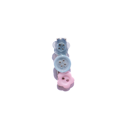 Mismatched Buttons Mini Hair Clips