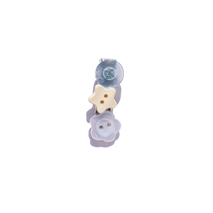 Mismatched Buttons Mini Hair Clips