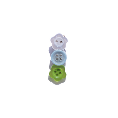 Mismatched Buttons Mini Hair Clips