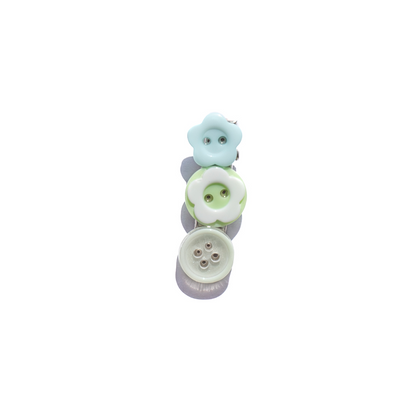 Mismatched Buttons Mini Hair Clips