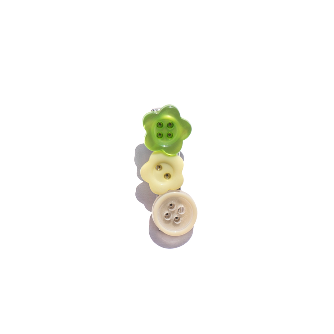 Mismatched Buttons Mini Hair Clips