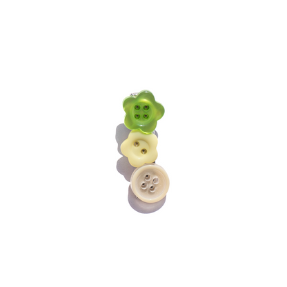 Mismatched Buttons Mini Hair Clips