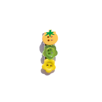 Mismatched Buttons Mini Hair Clips