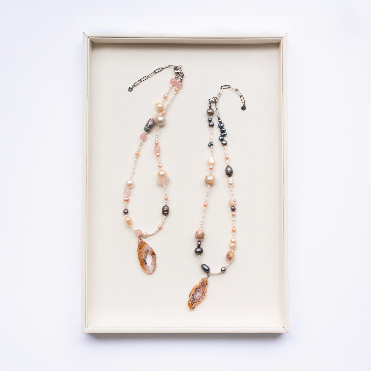 Amethyst Pearl Cluster Necklaces