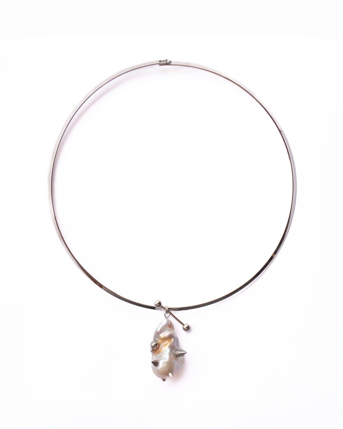 Pierced Pearl Collar Necklace
