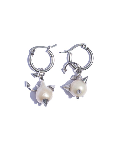 Pierced Pearl Earrings