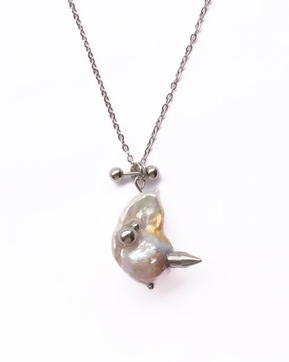 Pierced Pearl Necklace